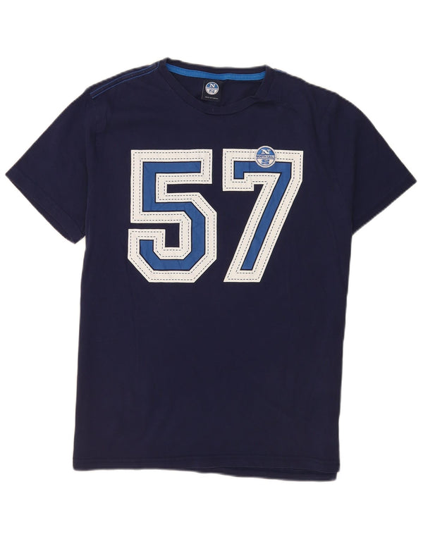 Ανδρικό γραφικό T-Shirt North Sails Top Large Navy Blue από βαμβάκι