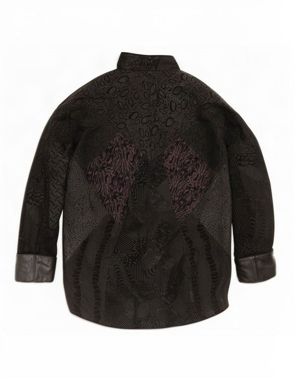 Yessica Γυναικείο Δερμάτινο Μπουφάν UK 18 XL Μαύρο Animal Print