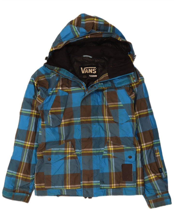 Vans Ανδρικό μπουφάν με κουκούλα αντιανεμικό UK 36 Small Blue Check Polyester
