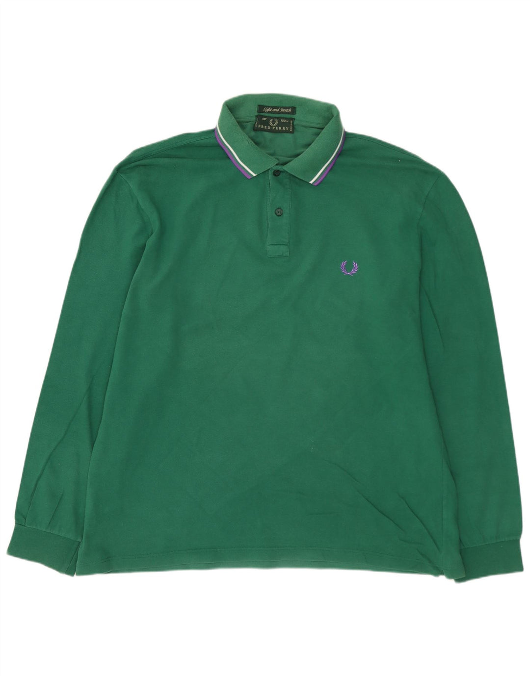 FRED PERRY Ανδρικό μακρυμάνικο πουκάμισο πόλο πράσινο βαμβακερό