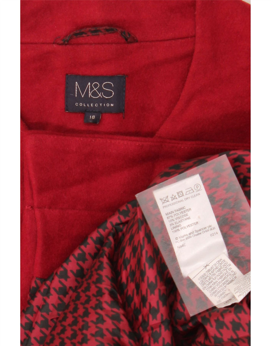 Marks & Spencer Γυναικείο Πανωφόρι UK 18 XL Red Polyester