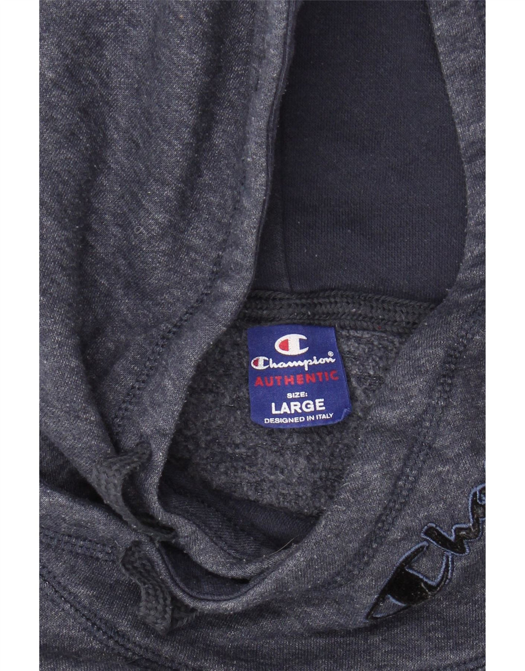 CHAMPION Γυναικείο Γραφικό Hoodie Jumper UK 16 Large Navy Blue