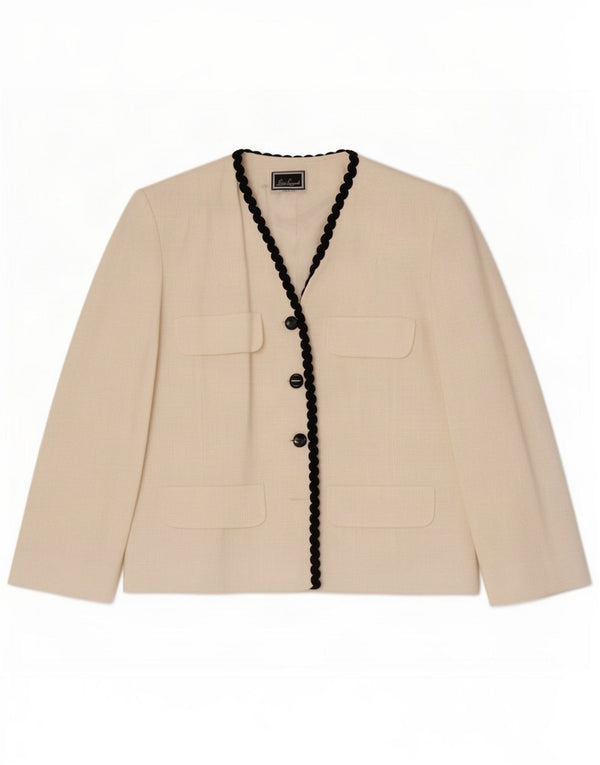 Luisa Spagnoli Γυναικείο τζάκετ με 3 κουμπιά σακάκι IT 46 Large Off White