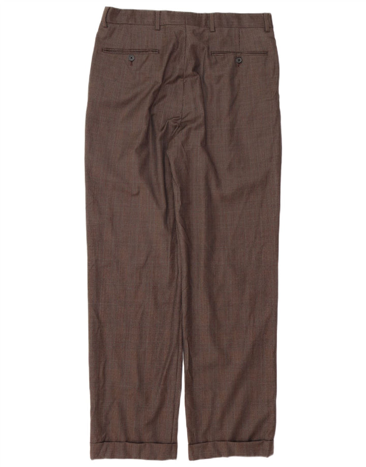 BROOKS BROTHERS Ανδρικό παντελόνι Madison Pegged Suit W33 L31 Brown Check Wool