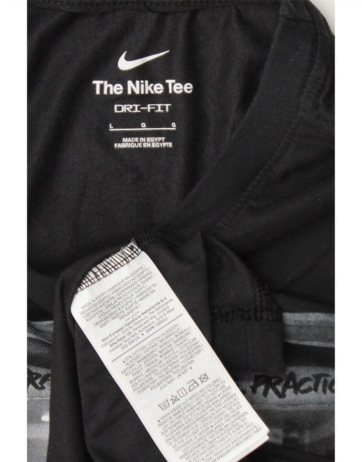 Ανδρικό γραφικό μπλουζάκι Nike Dri Fit Top Large Μαύρο