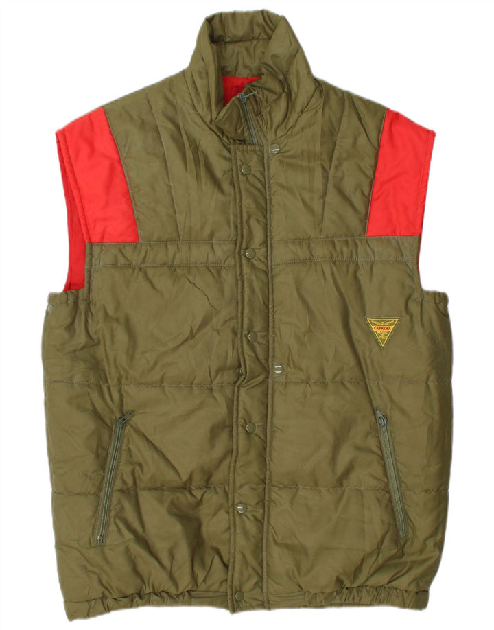 Carrera ανδρική επένδυση Gilet UK 40 Large Khaki Colorblock Πολυεστέρας
