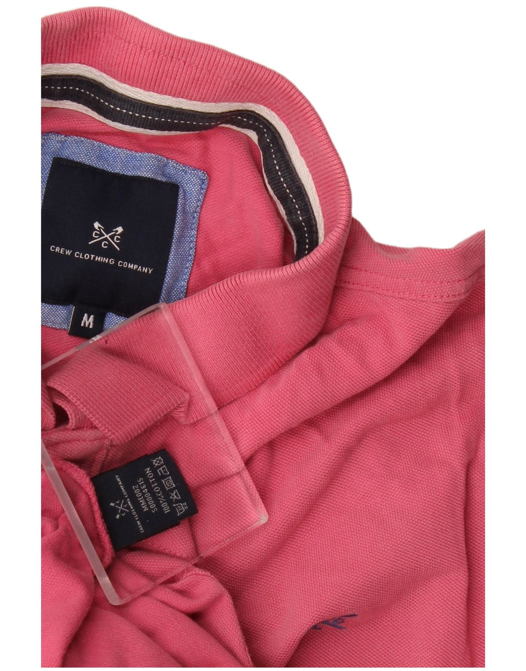 Crew Clothing Ανδρικό πουκάμισο πόλο μεσαίου ροζ βαμβακερό