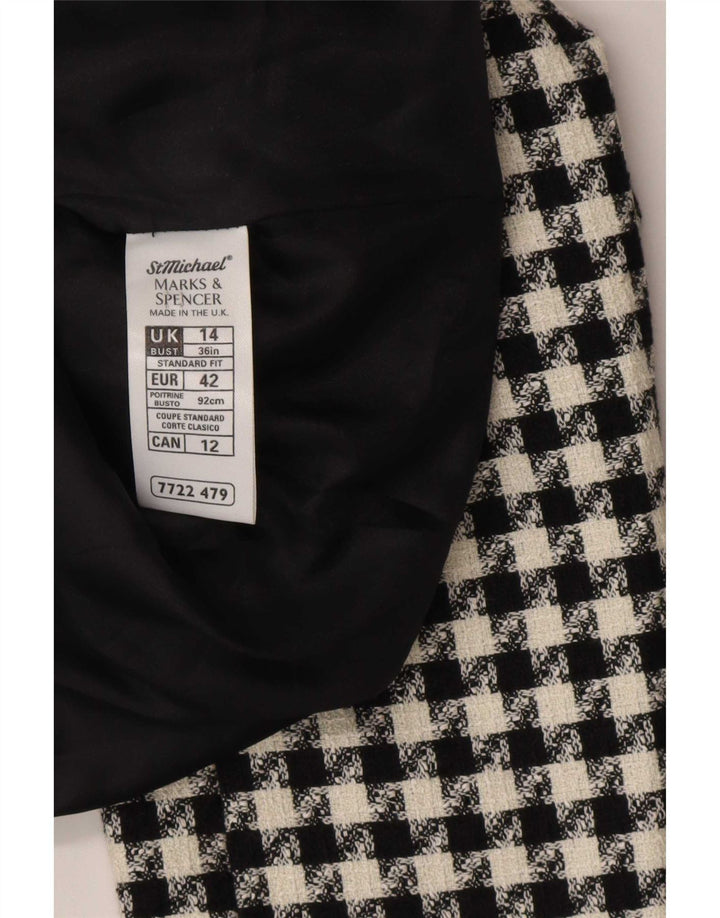 Marks & Spencer Γυναικείο σακάκι blazer UK 14 Large Black Houndstooth