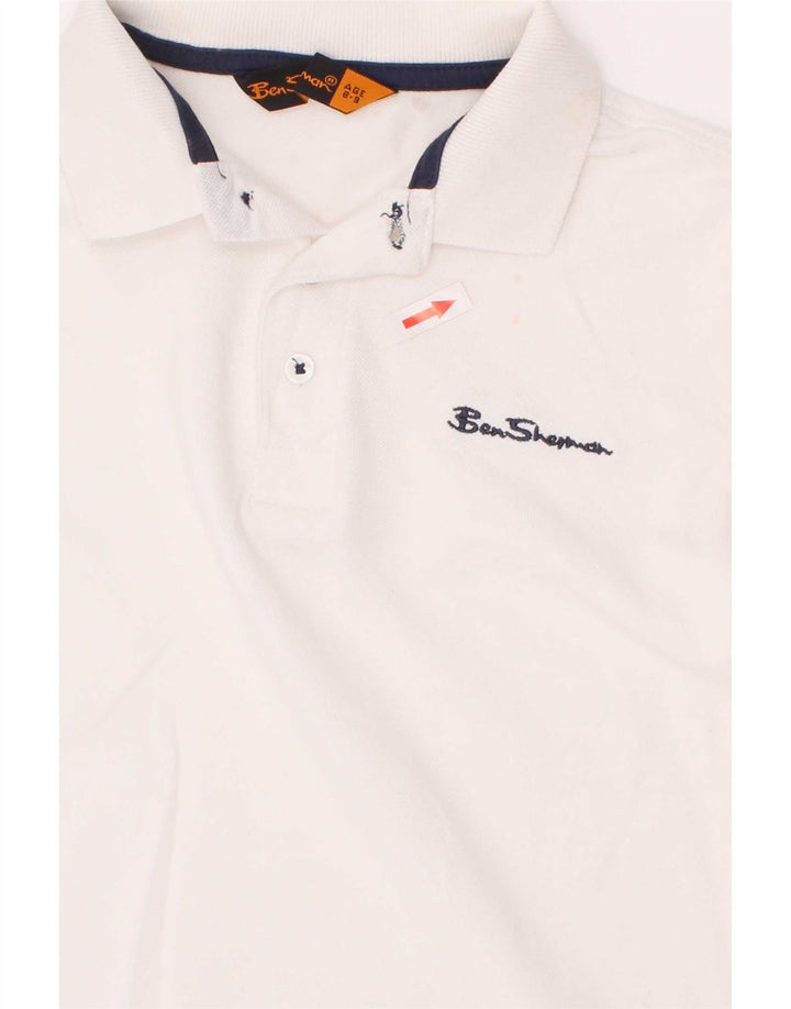 Ben Sherman Boys Polo πουκάμισο 8-9 ετών Λευκό βαμβακερό