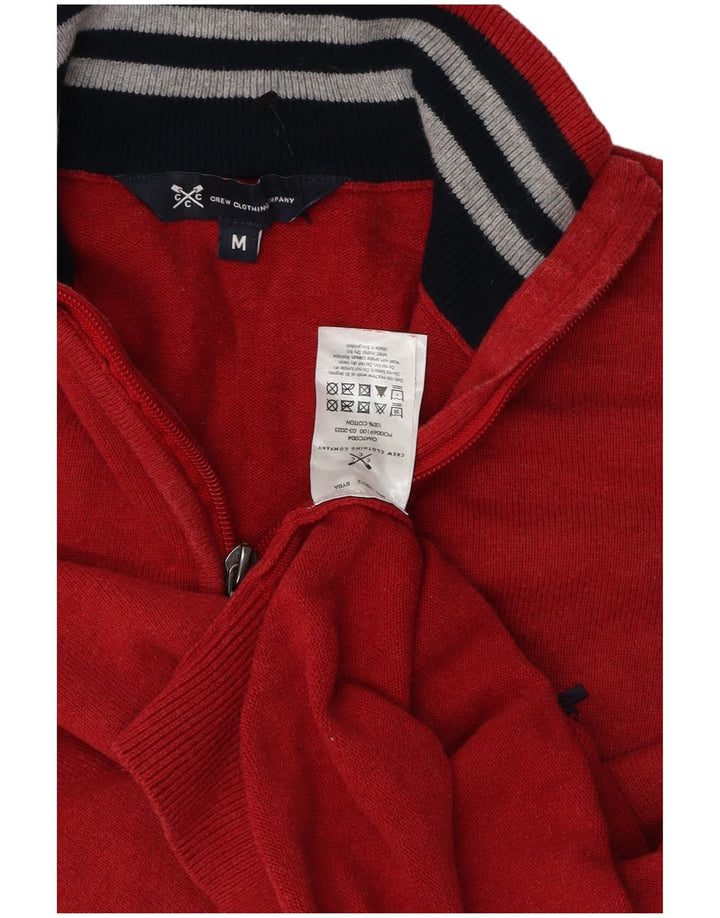 Ανδρικό πουλόβερ με φερμουάρ Crew Clothing, μεσαίο κόκκινο βαμβακερό