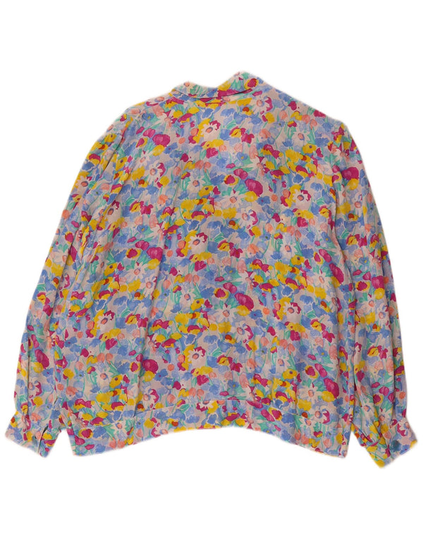 Vintage γυναικείο πουκάμισο μπλούζα UK 18 XL Πολύχρωμο Floral