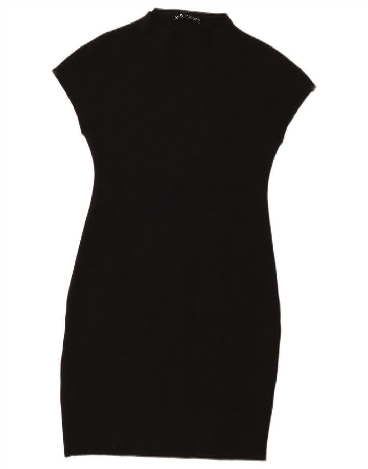 Zara Γυναικείο Φόρεμα Bodycon UK 12 Medium Black Viscose
