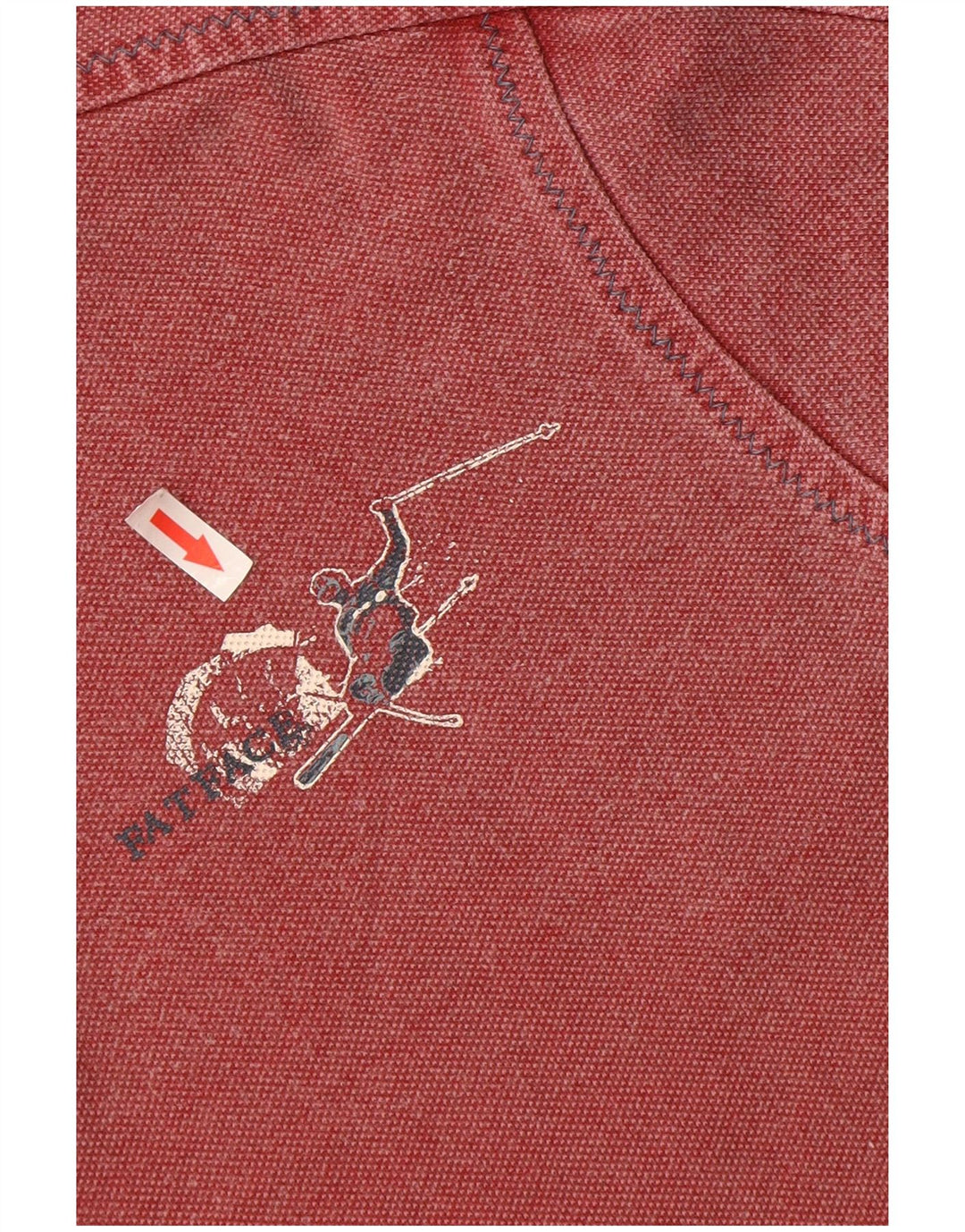 FAT FACE Ανδρικό γραφικό φούτερ με φερμουάρ, μεσαίο κόκκινο βαμβακερό