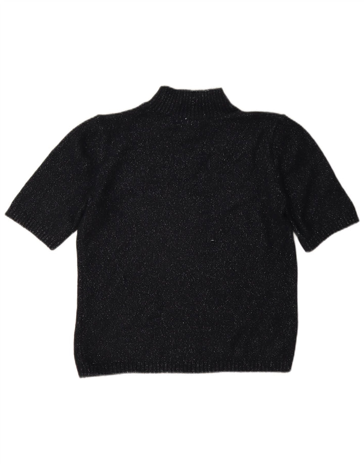 Marks & Spencer Γυναικείο πουλόβερ με λαιμό χελώνα UK 10 Small Black Flecked