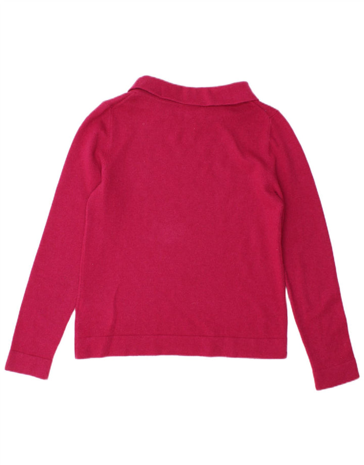 Hobbs Γυναικείο πουλόβερ με ρολό λαιμόκοψη UK 10 Small Pink Wool