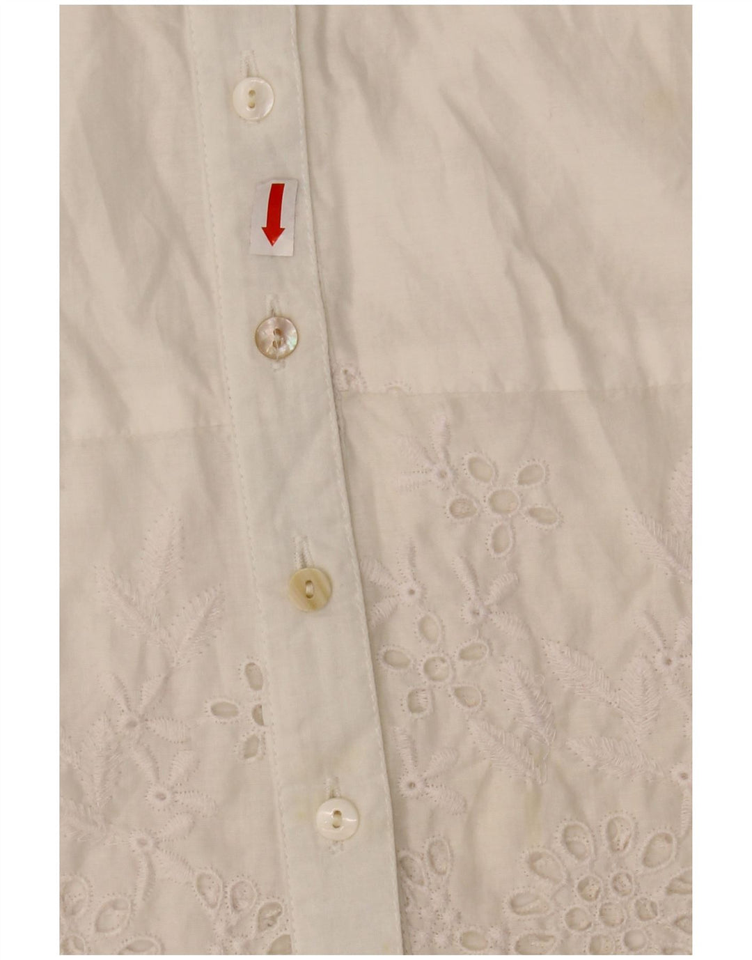 WAREHOUSE Γυναικείο κοντομάνικο πουκάμισο μπλούζα UK 10 Small White Polyester