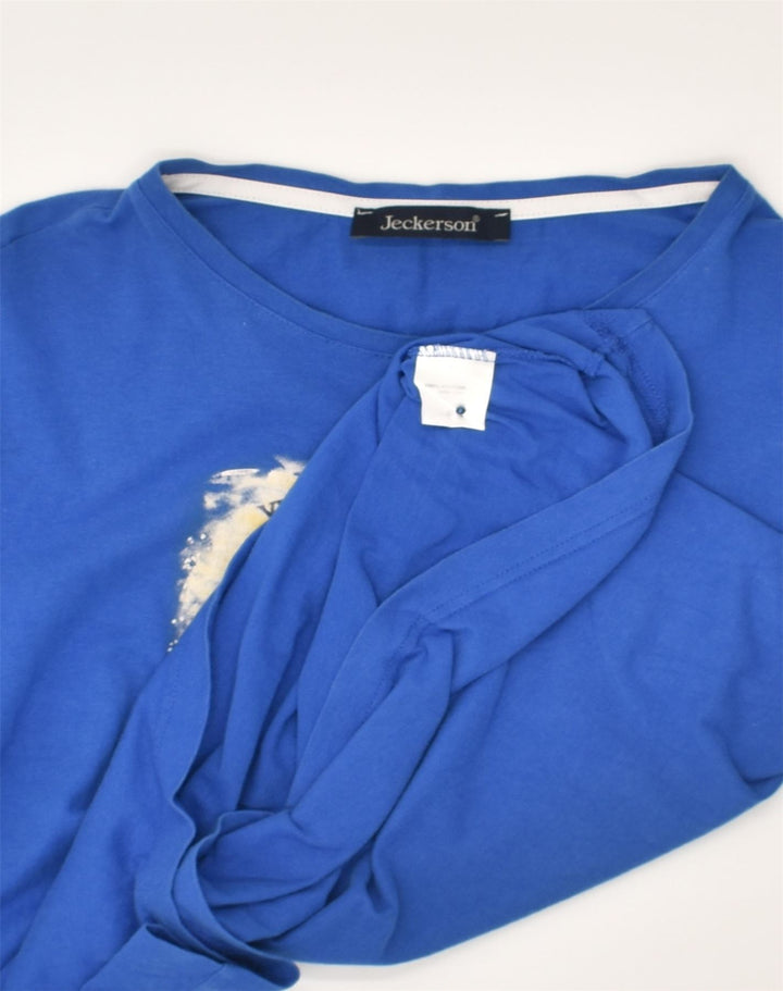 JECKERSON Womens Graphic T-Shirt Top XL Blue Cotton | Vintage Jeckerson | Thrift | Second-Hand Jeckerson | Used Clothing | Messina Hembry 