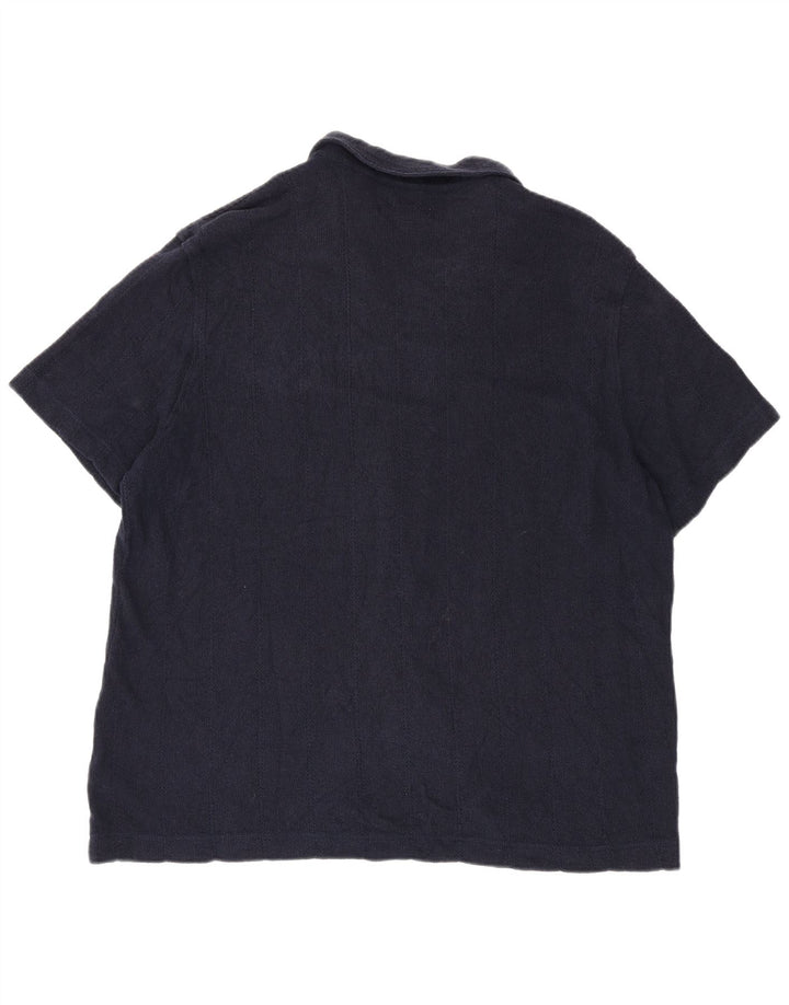 Marks & Spencer Ανδρικό κοντομάνικο πουκάμισο 2XL Navy Blue βαμβακερό
