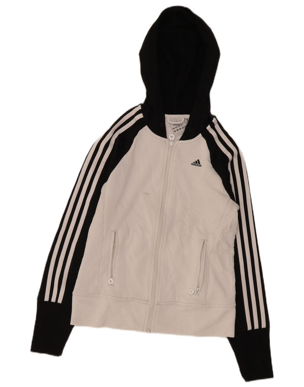 Γυναικείο πουλόβερ με κουκούλα Adidas UK 10 Small White Colorblock Πολυεστέρας