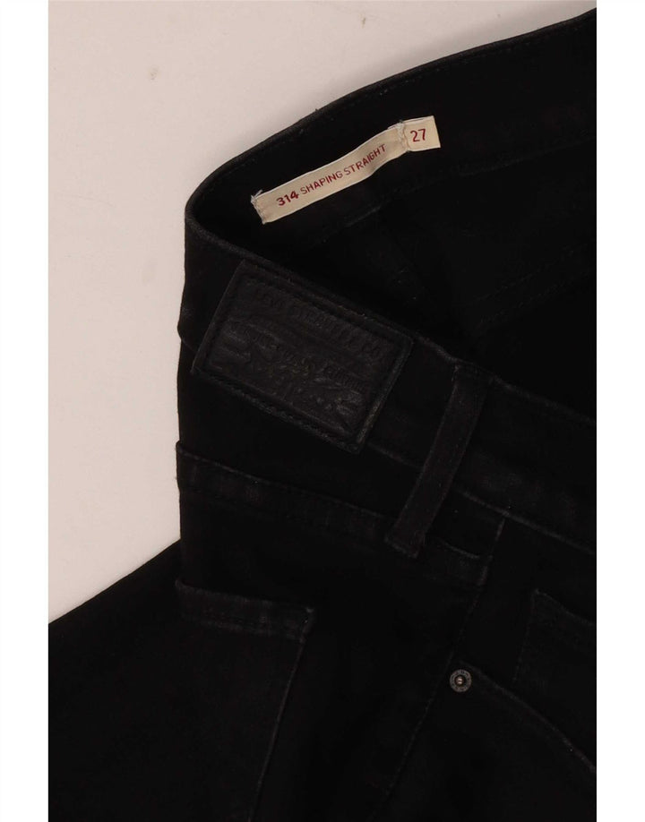 Levi's Womens 314 Shaping Straight Jeans W27 L30 Μαύρο