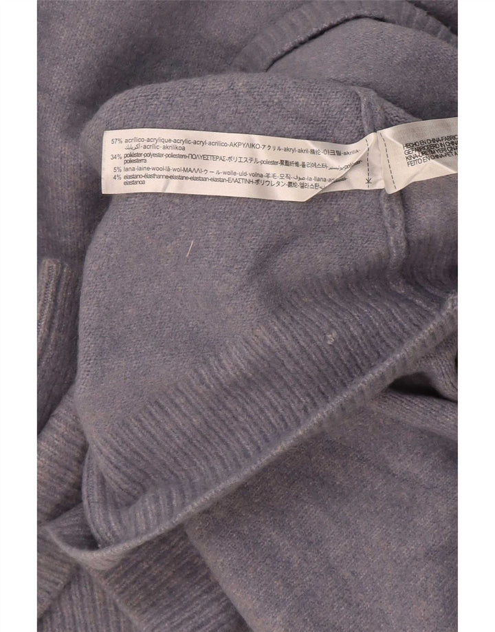 Zara Γυναικείο πουλόβερ με ρολό με λαιμόκοψη μεγάλου μεγέθους UK 14 Medium Blue