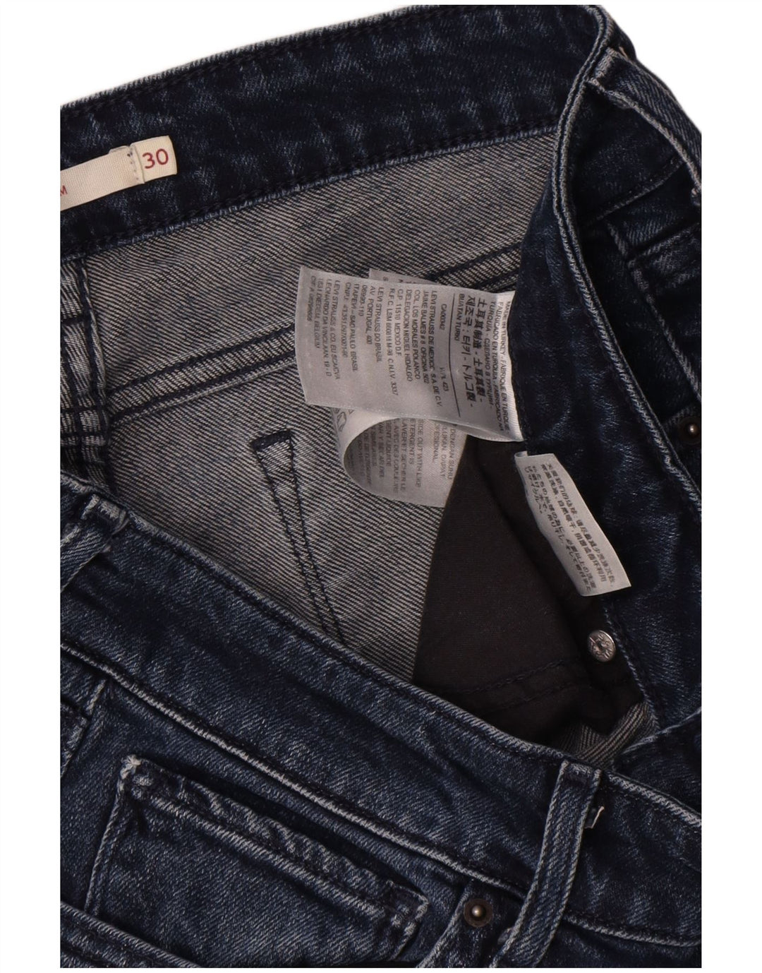 Levi's Womens 712 Slim Jeans W30 L30 Navy Blue Cotton