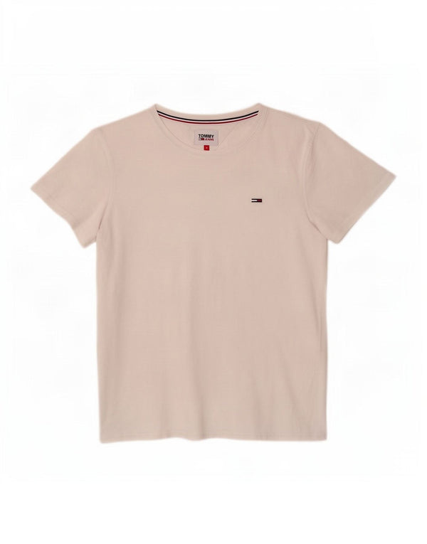 Tommy Hilfiger Γυναικείο T-Shirt Top UK 12 μεσαίο λευκό βαμβακερό