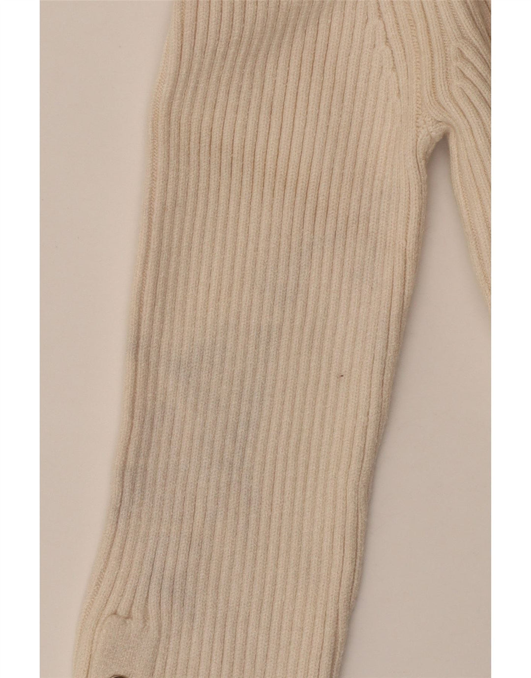 Γυναικείο πουλόβερ ZARA Crop Polo Neck Jumper UK 12 Medium Beige Viscose