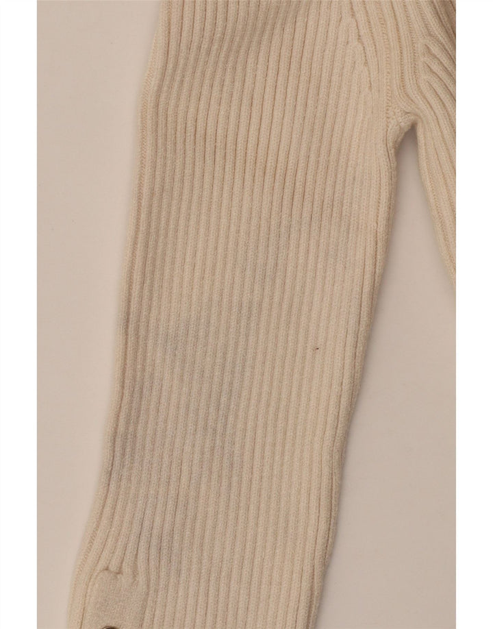 Γυναικείο πουλόβερ ZARA Crop Polo Neck Jumper UK 12 Medium Beige Viscose