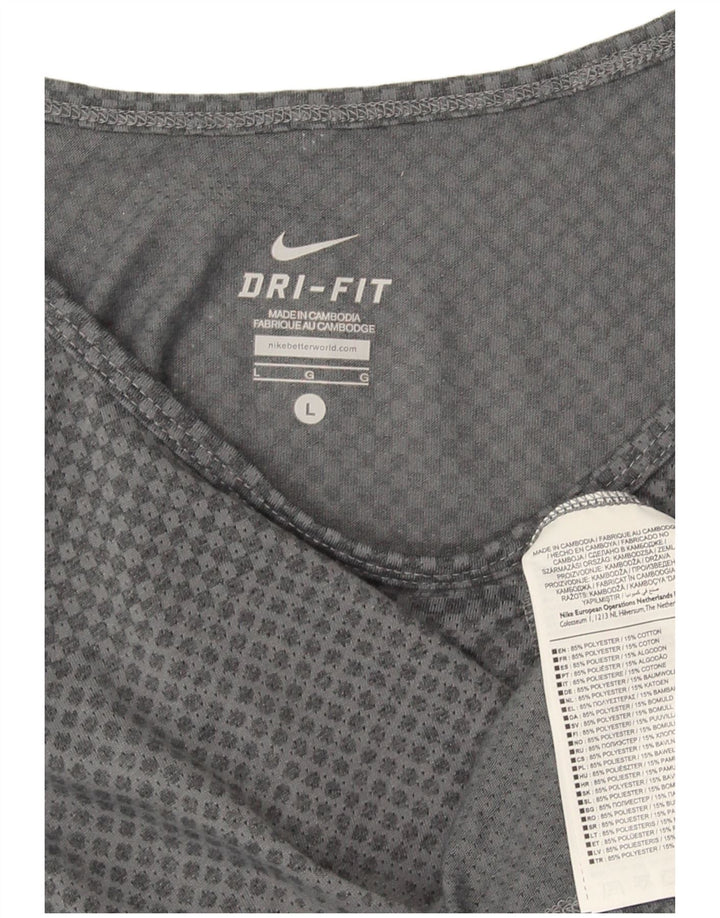 Ανδρικό φανελάκι Nike Dri Fit Large γκρι ριγέ πολυεστέρας