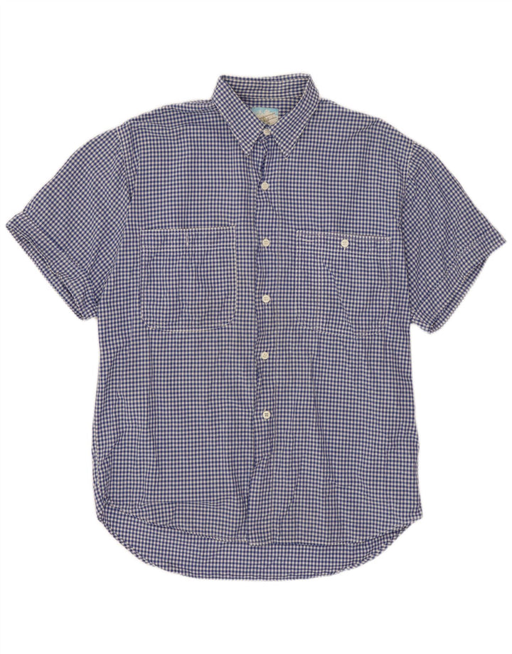BENETTON Ανδρικό κοντομάνικο πουκάμισο XL Blue Gingham