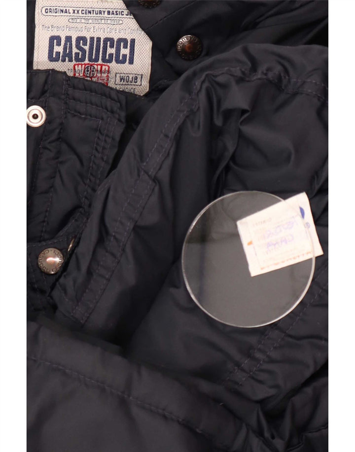 Casucci Ανδρικό μπουφάν με κουκούλα UK 40 Large Navy Blue Polyamide