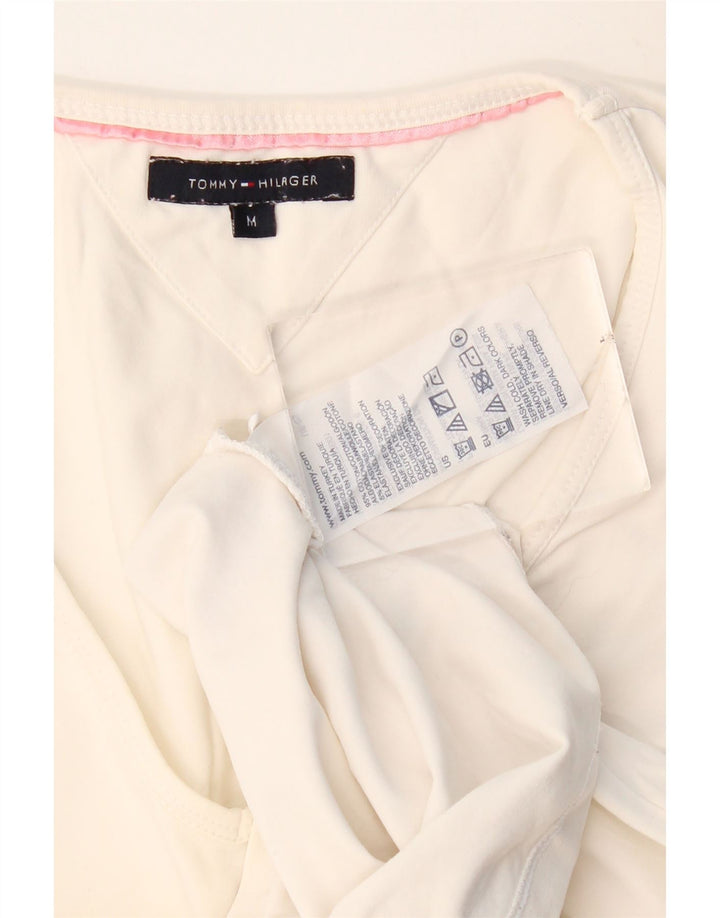 Tommy Hilfiger Γυναικείο τοπ μακρυμάνικο UK 12 μεσαίο λευκό βαμβακερό