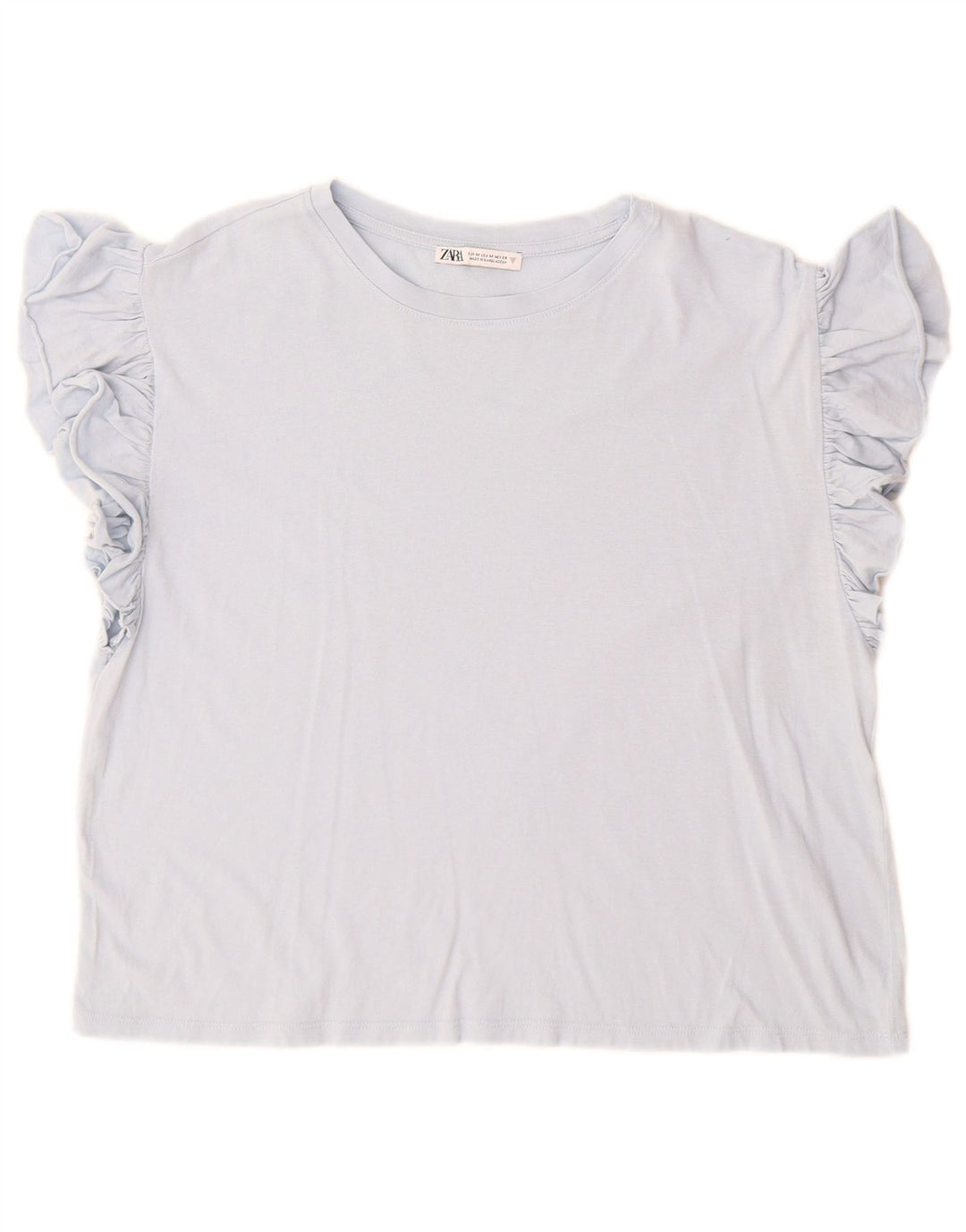 Zara Γυναικείο T-Shirt Top UK 14 Medium Blue