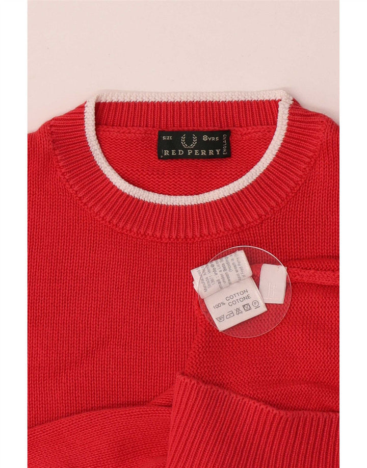 Πουλόβερ Fred Perry Boys Crew Neck Jumper 7-8 Years Red Cotton