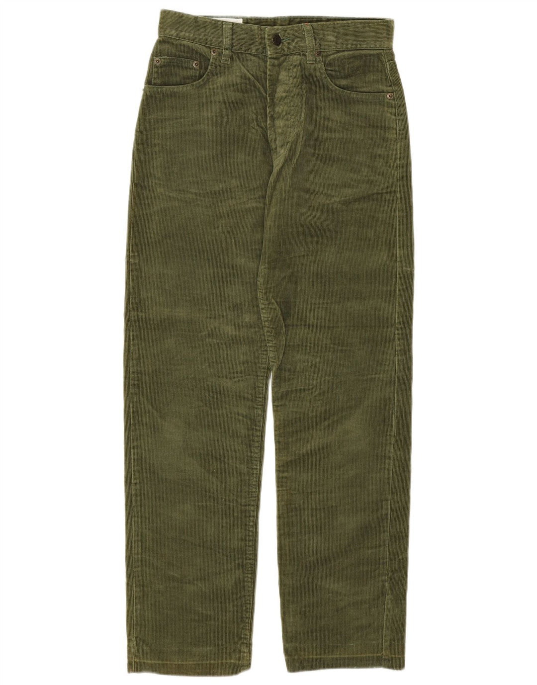 UNIFORM Γυναικείο ίσιο κοτλέ παντελόνι W29 L28 Χακί βαμβακερό