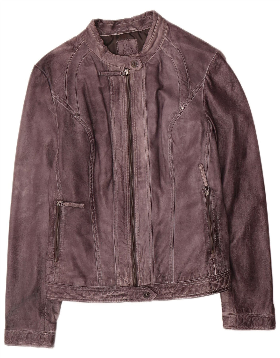 S.Oliver Γυναικείο Biker Leather Jacket UK 16 Large Purple Leather