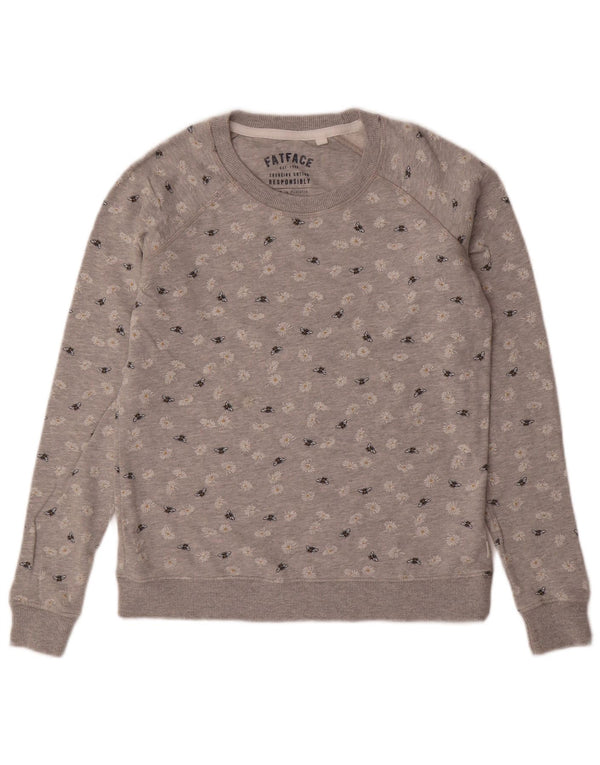 Γυναικείο φούτερ FAT FACE Jumper UK 6 XS Γκρι φλοράλ βαμβακερό