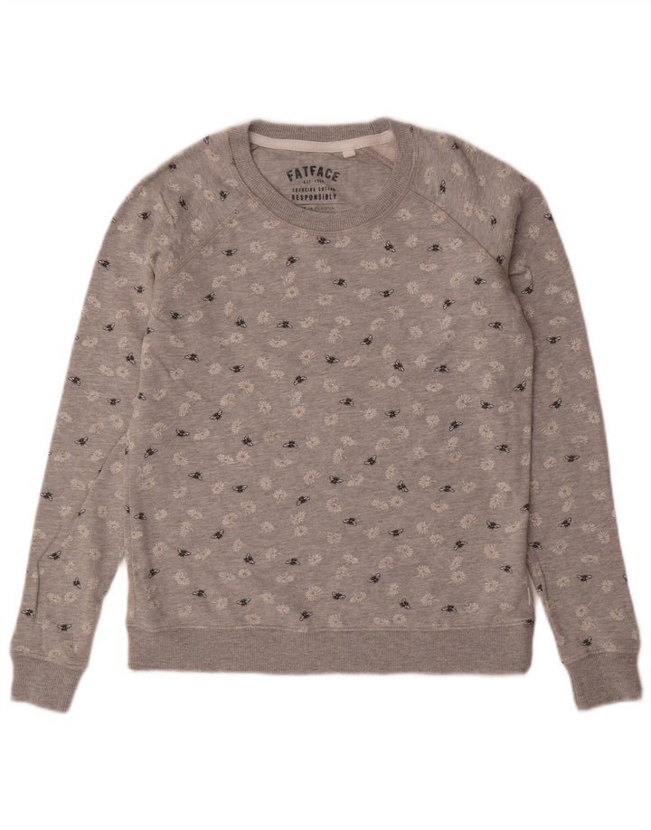 Γυναικείο φούτερ FAT FACE Jumper UK 6 XS Γκρι φλοράλ βαμβακερό