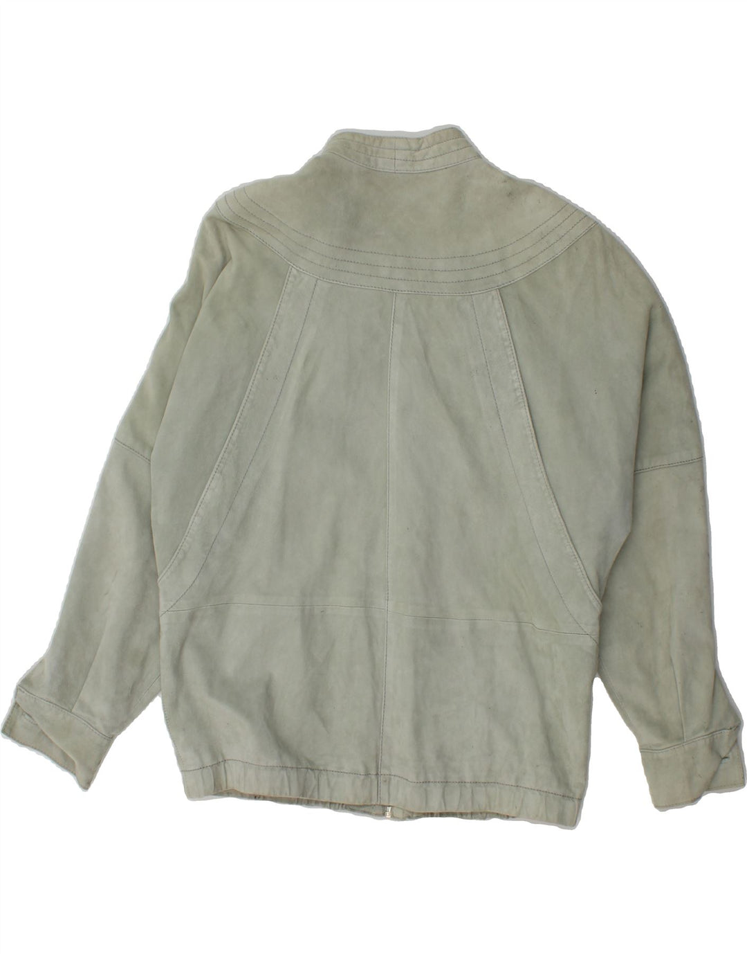 VINTAGE Womens Leather Jacket IT 44 Medium Grey Leather Vintage Vintage and Second-Hand Vintage from Messina Hembry 