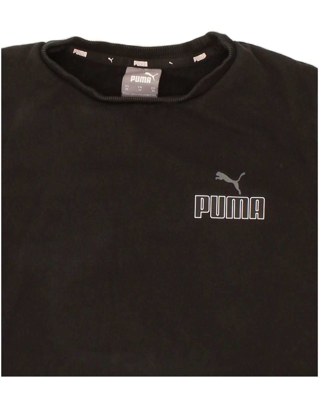 PUMA Mens Graphic Sweatshirt Jumper XS Black Cotton Vintage Puma and Second-Hand Puma from Messina Hembry 