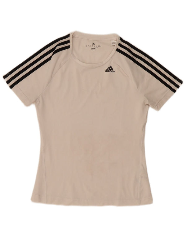 Adidas Γυναικείο T-Shirt Climalite Top UK 4/6 XS Off White Polyester