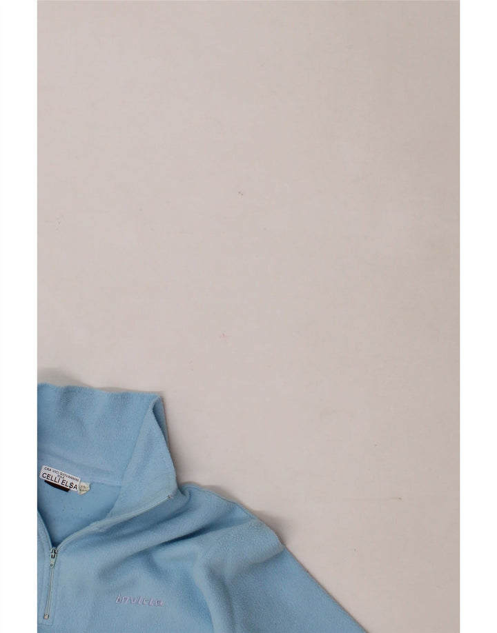 INVICTA Womens Zip Neck Fleece Jumper UK 16 Large Blue Polyester Vintage Invicta and Second-Hand Invicta from Messina Hembry 