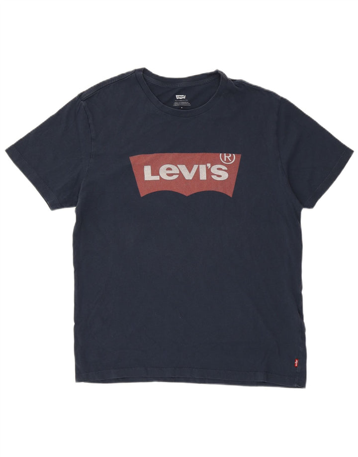 Ανδρικό γραφικό μπλουζάκι LEVI'S Μπλουζάκι μεσαίο μπλε βαμβακερό