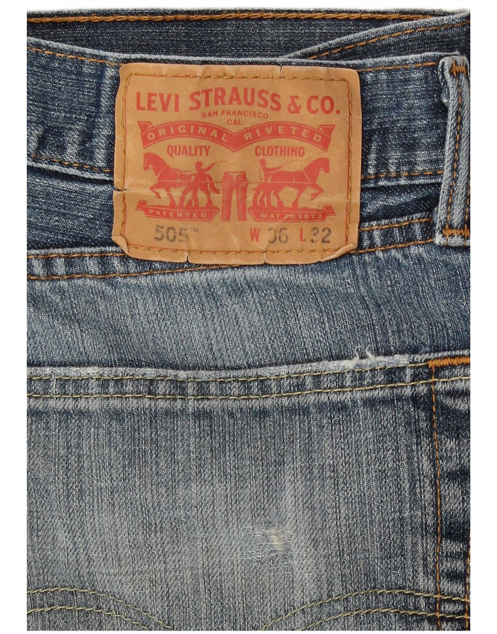 Levi's Mens 505 Straight Jeans W34 L32 Μπλε βαμβακερό