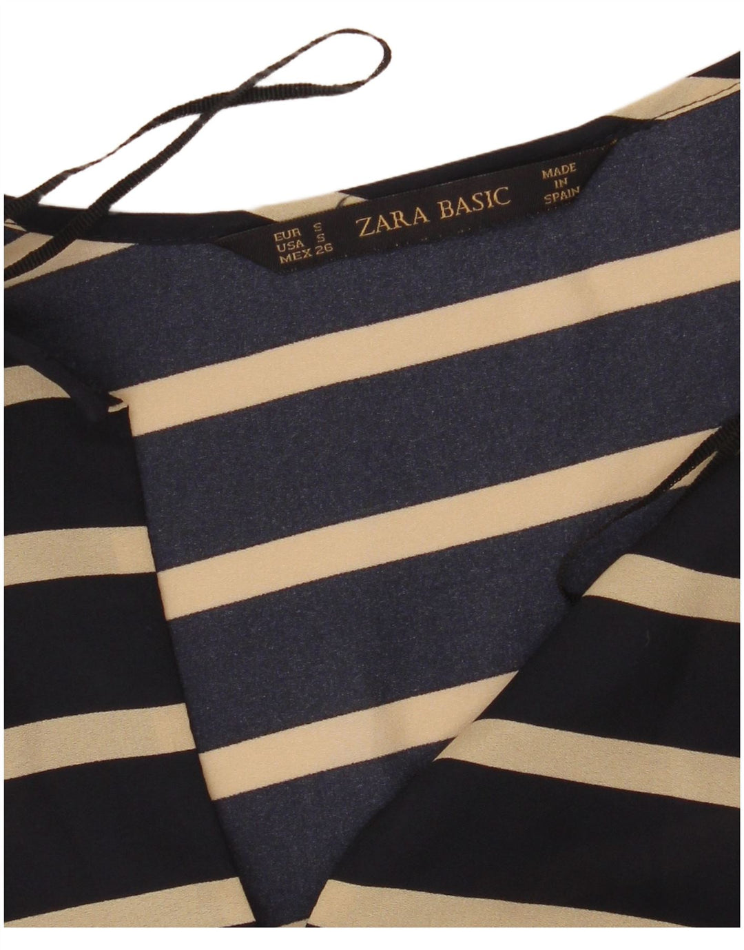 Zara Γυναικεία μακρυμάνικη μπλούζα τοπ UK 10 Small Navy Blue ριγέ