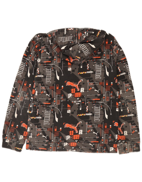 Puma Boys Graphic Hoodie Jumper 13-14 ετών Γκρι γεωμετρικό βαμβάκι