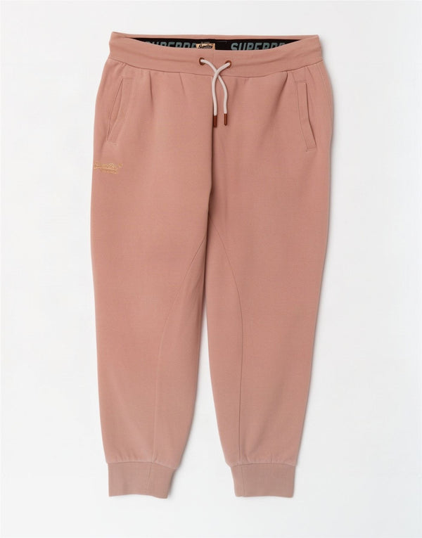 Superdry γυναικεία φόρμα παντελόνι Joggers UK 16 μεγάλο ροζ βαμβακερό