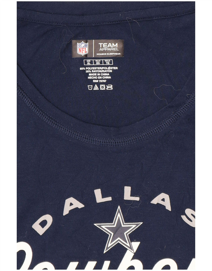 NFL Γυναικείο μπλουζάκι γραφικών Dallas Cowboys Top UK 18 XL Navy Blue Polyester