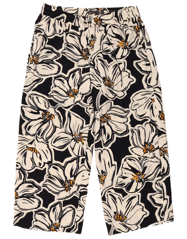 Marks & Spencer Γυναικείο Casual Παντελόνι UK 18 XL W38 L28 Μαύρο φλοράλ